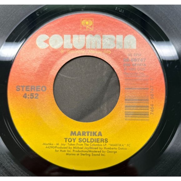 Martika Toy Soliders / Exchange of Hearts 45 Record 1988 Columbia VG+ - Picture 1 of 4